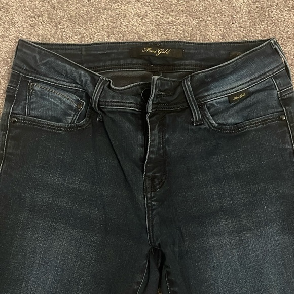 Mavi Gold Ada Mid Rise Dark Blue Wash Boyfriend Jeans 24X27 - Picture 8 of 14